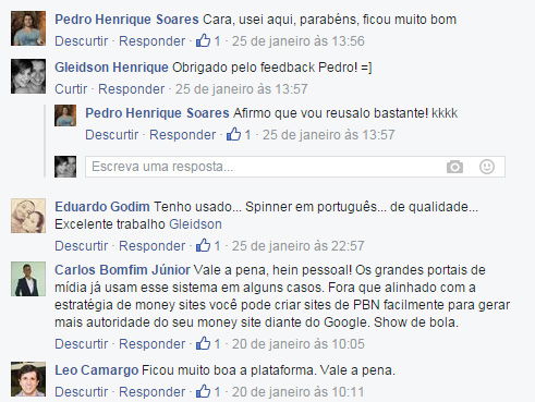 depoimentos spinner